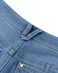 YAYING Silk Blend Denim Wide-Leg Pants