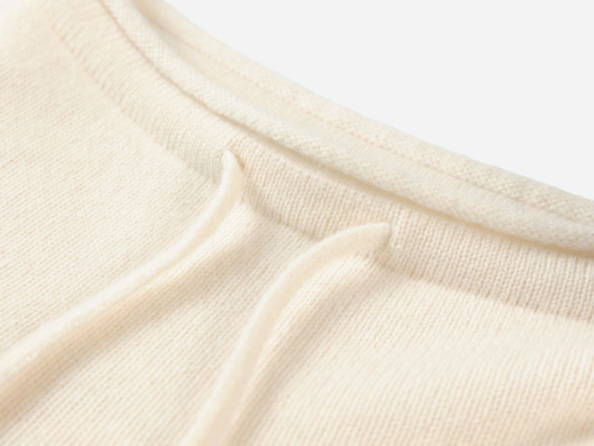 EP YAYING Drawstring Mock-Neck Cashmere Knit Top