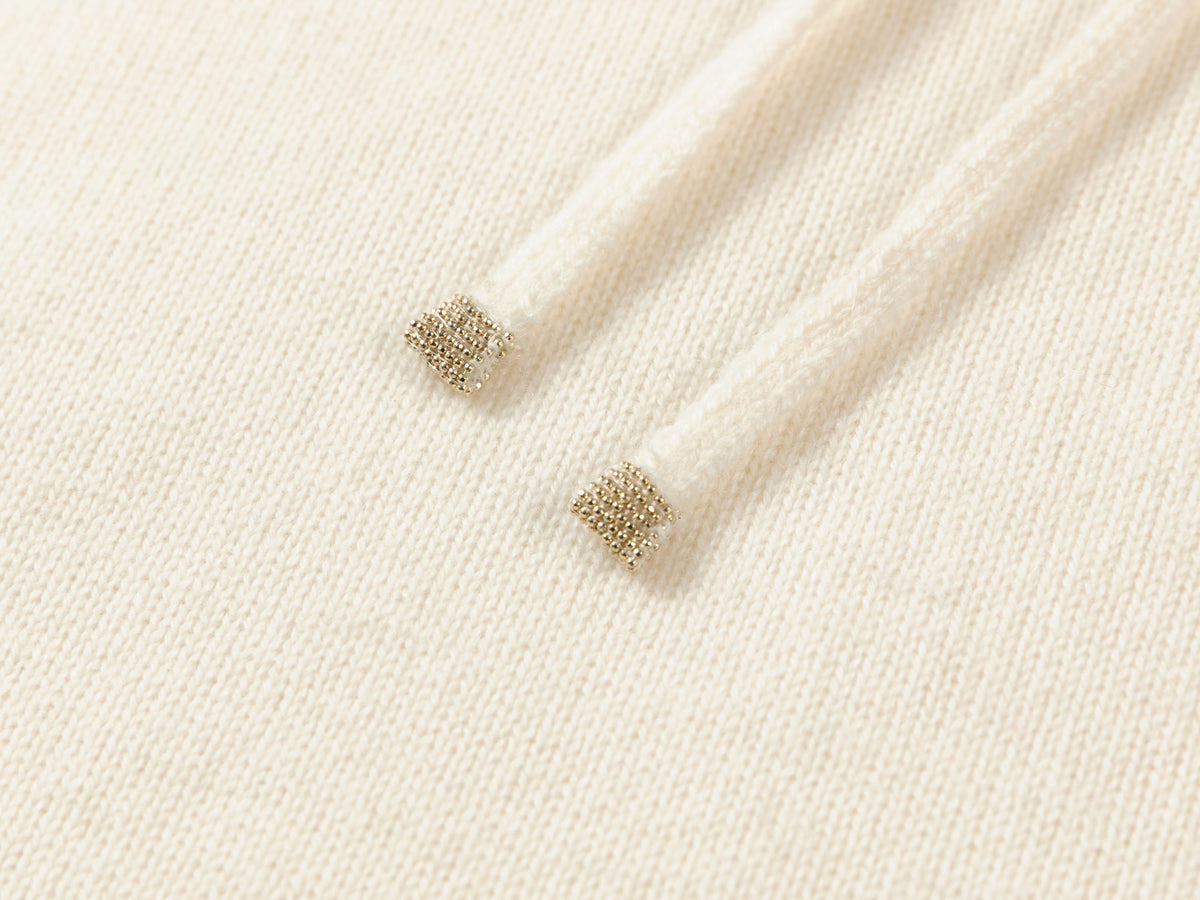 EP YAYING Drawstring Mock-Neck Cashmere Knit Top