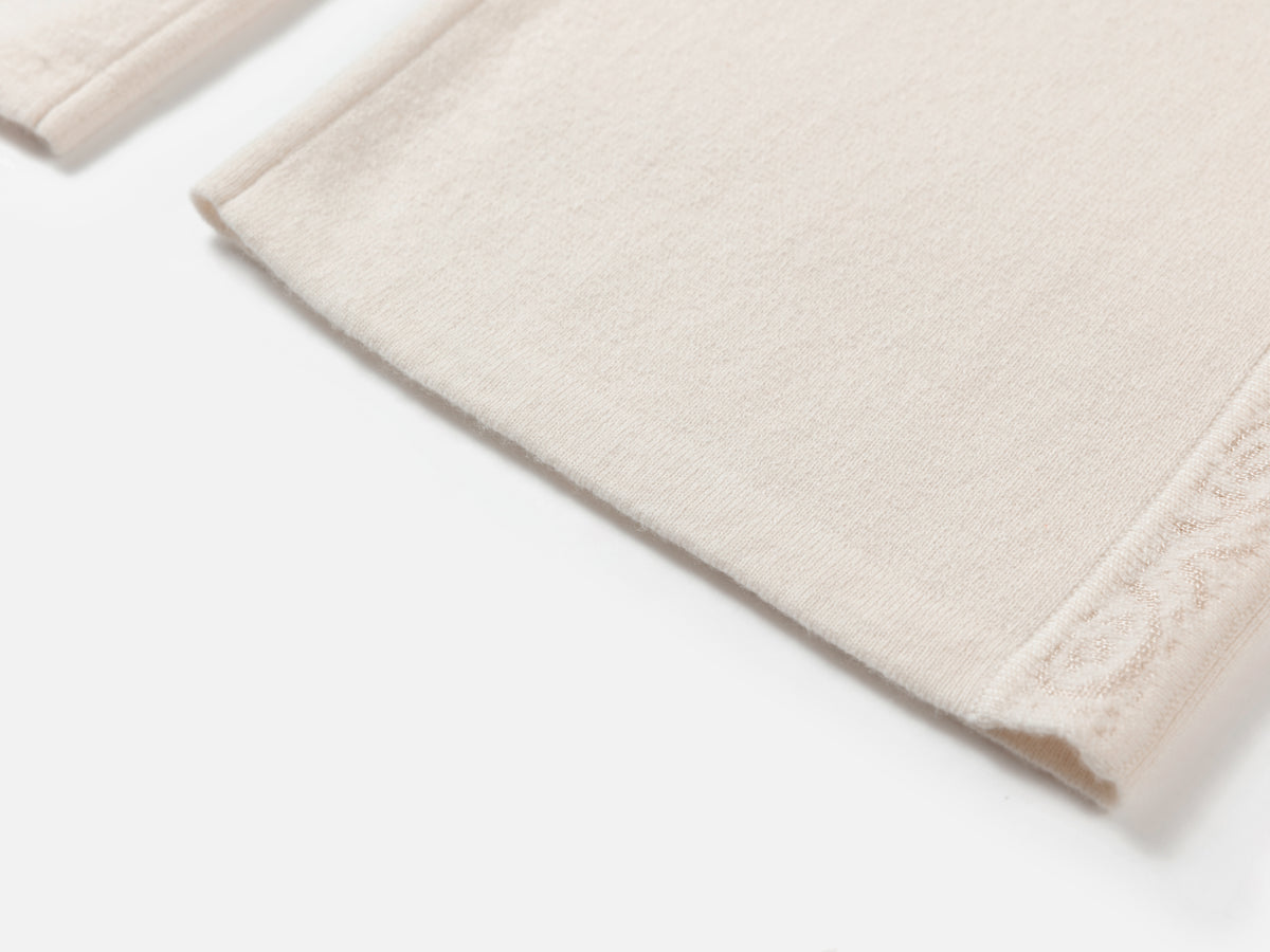 EP YAYING 100% Cashmere Relaxed Wide-Leg Knit Pants