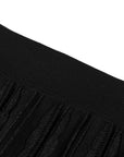 YAYING Silk Smooth Wave Trim A-Line Long Knit Skirt