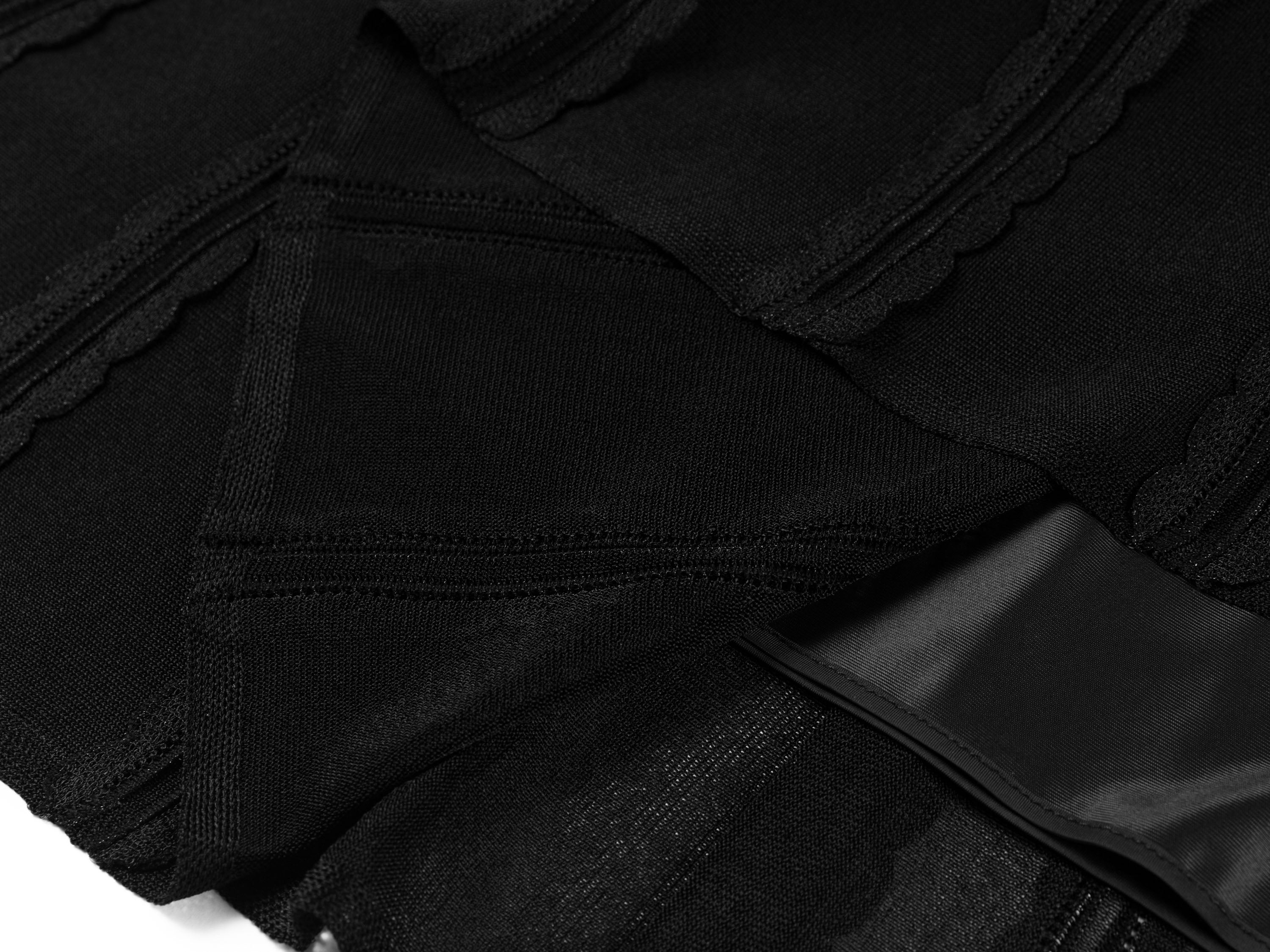 YAYING Silk Smooth Wave Trim A-Line Long Knit Skirt