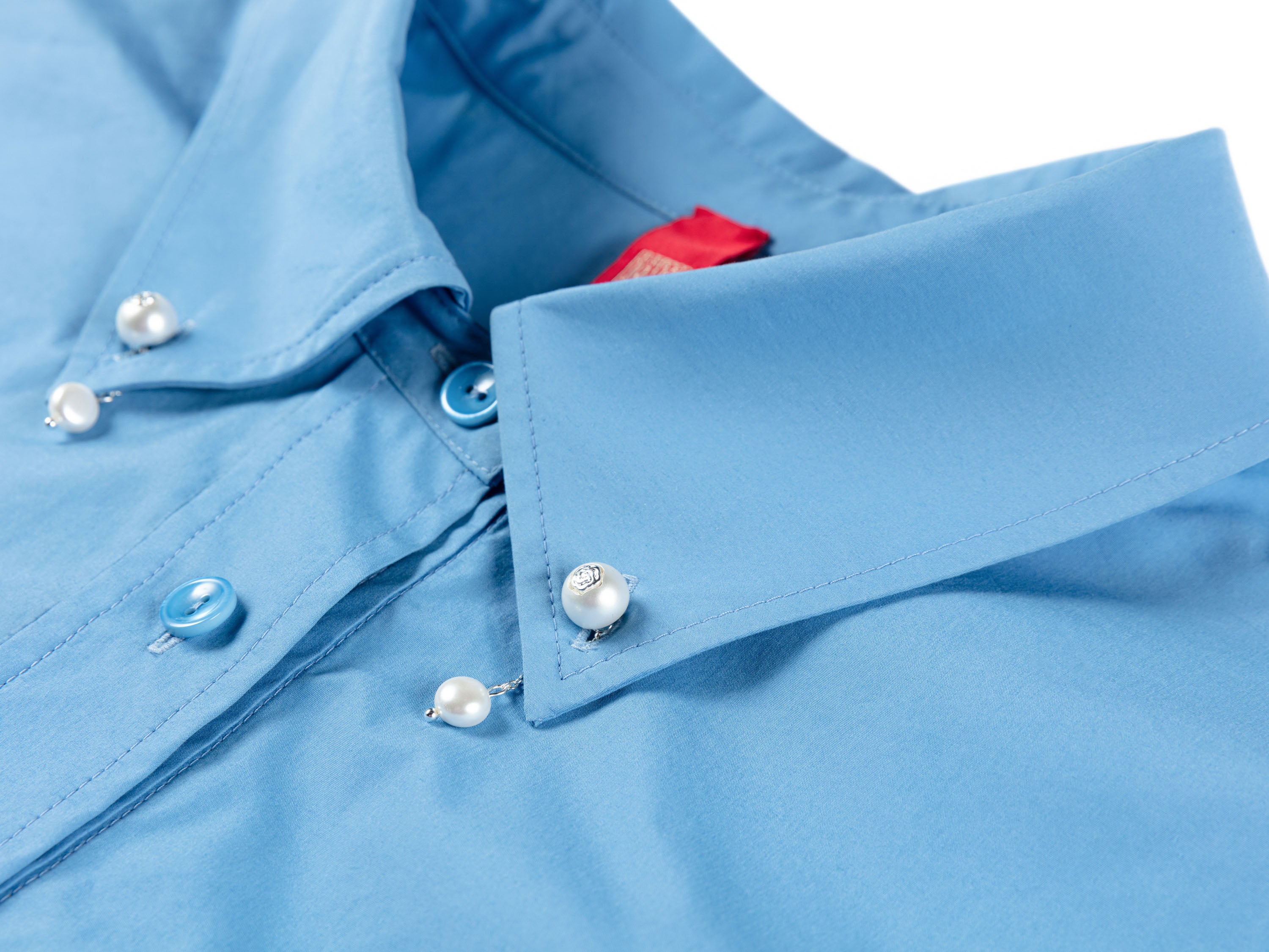 YAYING Silk cotton long-sleeved elegant collared shirt