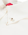 YAYING Short-cut silk cotton long-sleeved elegant collared shirt