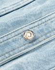 YAYING Textured Lapel Relaxed Workwear Denim Jacket