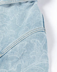YAYING Textured Lapel Relaxed Workwear Denim Jacket