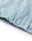 YAYING Textured Lapel Relaxed Workwear Denim Jacket