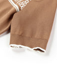 YAYING Embossed Relaxed Hooded Drawstring Short Sleeve Knit Top
