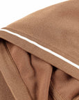 YAYING Embossed Relaxed Hooded Drawstring Short Sleeve Knit Top