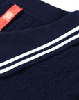YAYING 100% Merino Wool Lapel Short Sleeve Knit Top