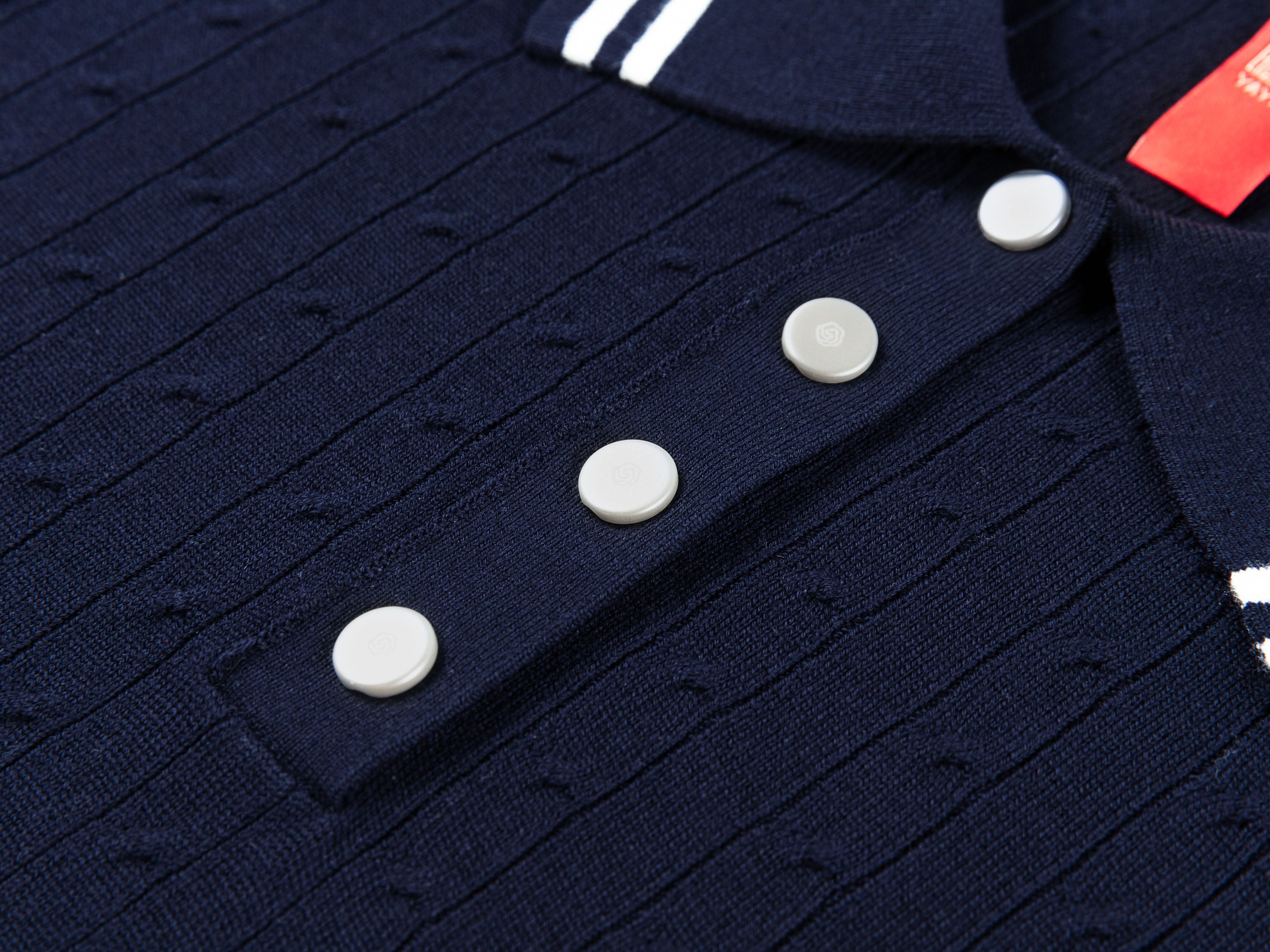 YAYING 100% Merino Wool Lapel Short Sleeve Knit Top