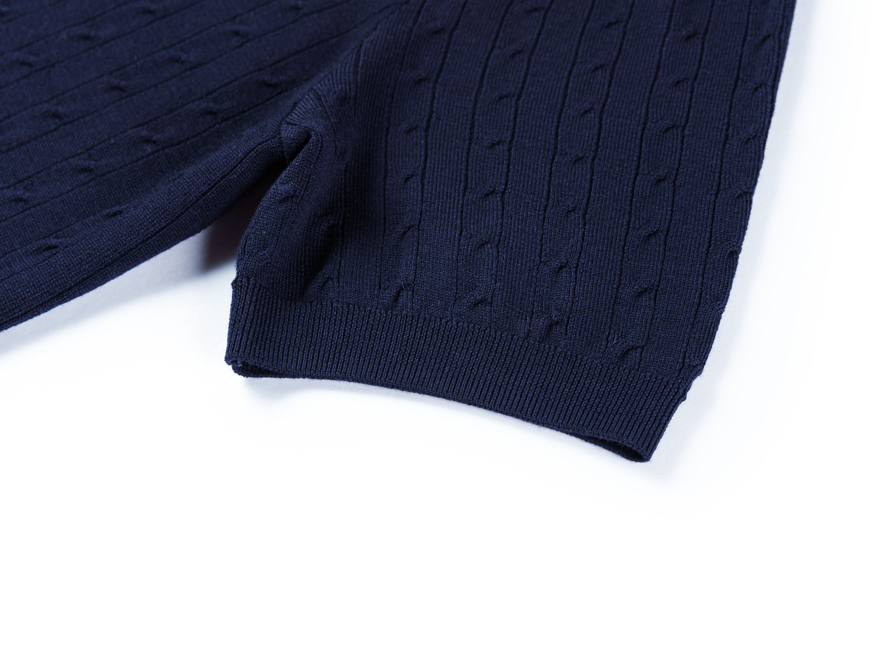YAYING 100% Merino Wool Lapel Short Sleeve Knit Top
