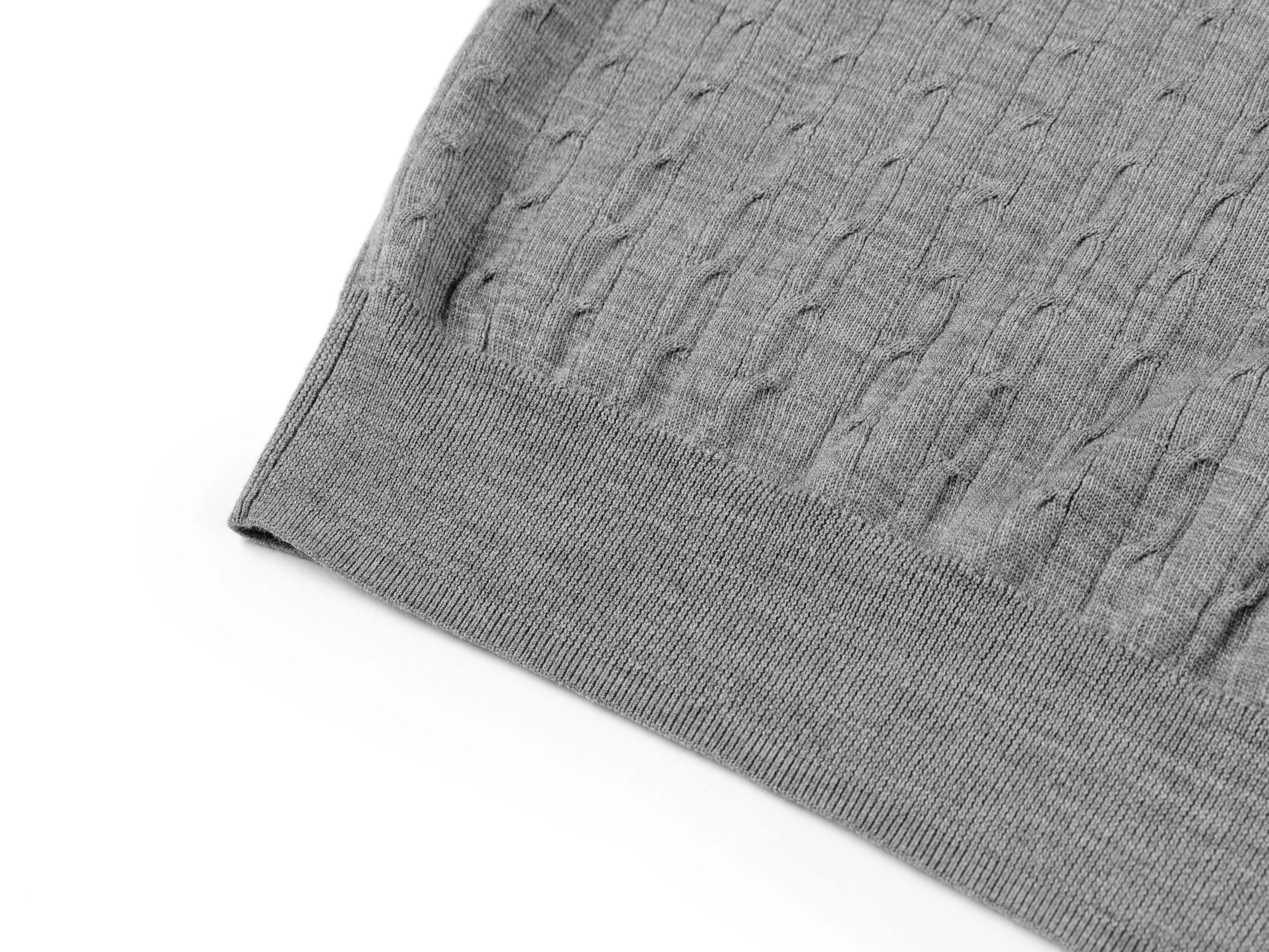 YAYING 100% Merino Wool Lapel Short Sleeve Knit Top