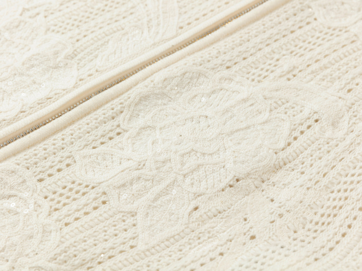 EP YAYING Wool-Cashmere Jacquard Stand-Collar Knit Vest