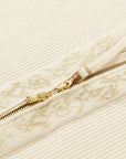 EP YAYING Off-White Jacquard Embroidered Stand-Collar Zip Cardigan