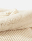 EP YAYING Quiet Luxury Cashmere Hooded Zip Fur-Collar Coat