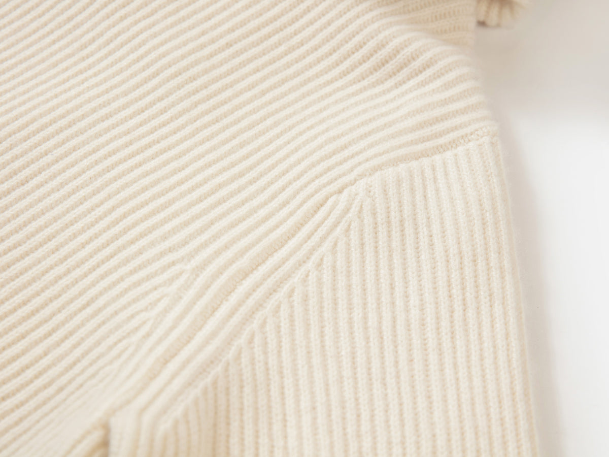 EP YAYING Quiet Luxury Cashmere Hooded Zip Fur-Collar Coat