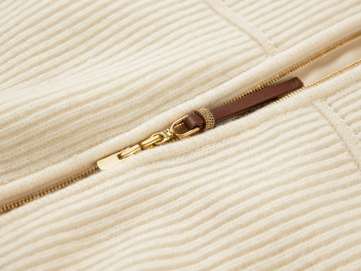 EP YAYING Quiet Luxury Cashmere Hooded Zip Fur-Collar Coat