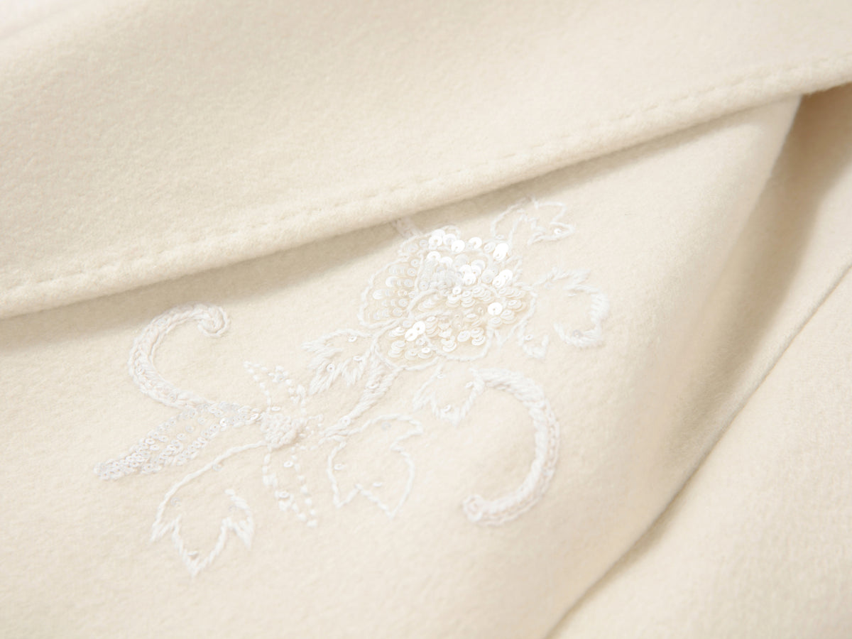 EP YAYING Alashan All-White Double-Face Straight-Cut Coat