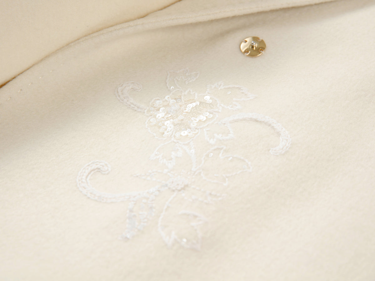 EP YAYING Alashan All-White Double-Face Straight-Cut Coat