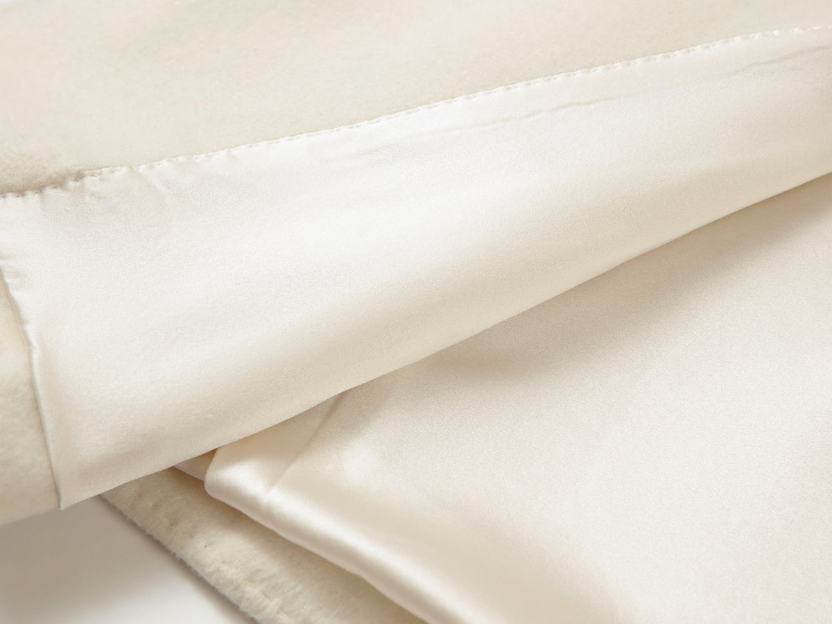 EP YAYING Alashan All-White Double-Face Straight-Cut Coat