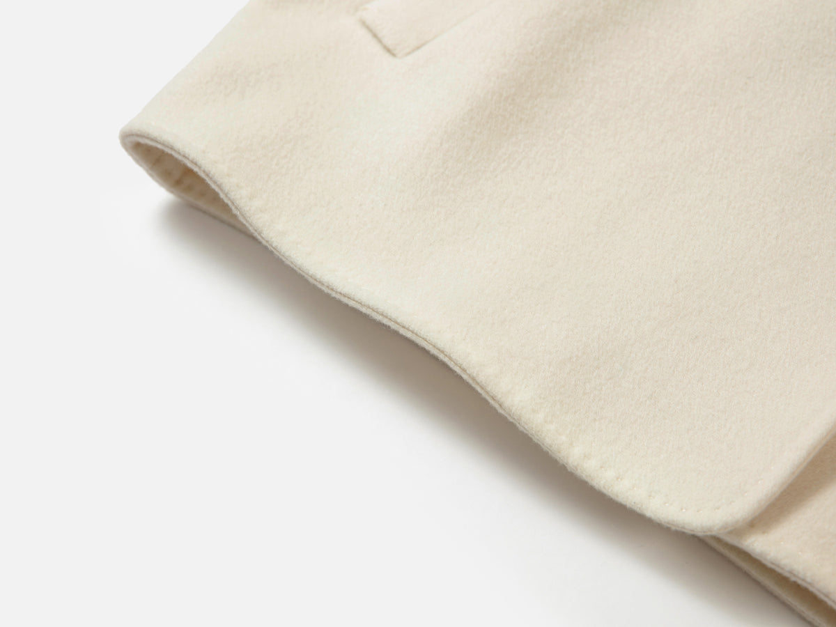 EP YAYING Alashan All-White Double-Face Straight-Cut Coat