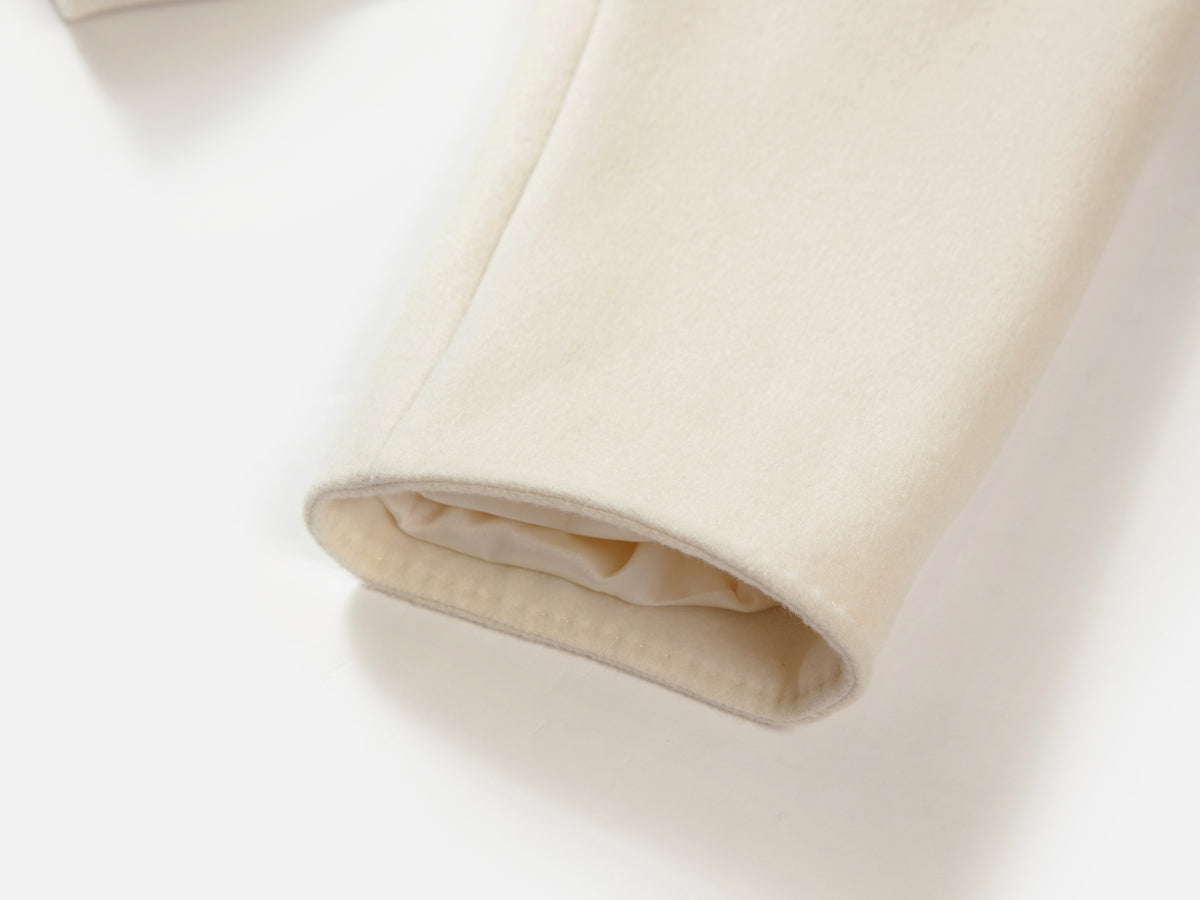 EP YAYING Alashan All-White Double-Face Straight-Cut Coat