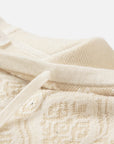 EP YAYING Cashmere Jacquard Hooded Zip Sweater