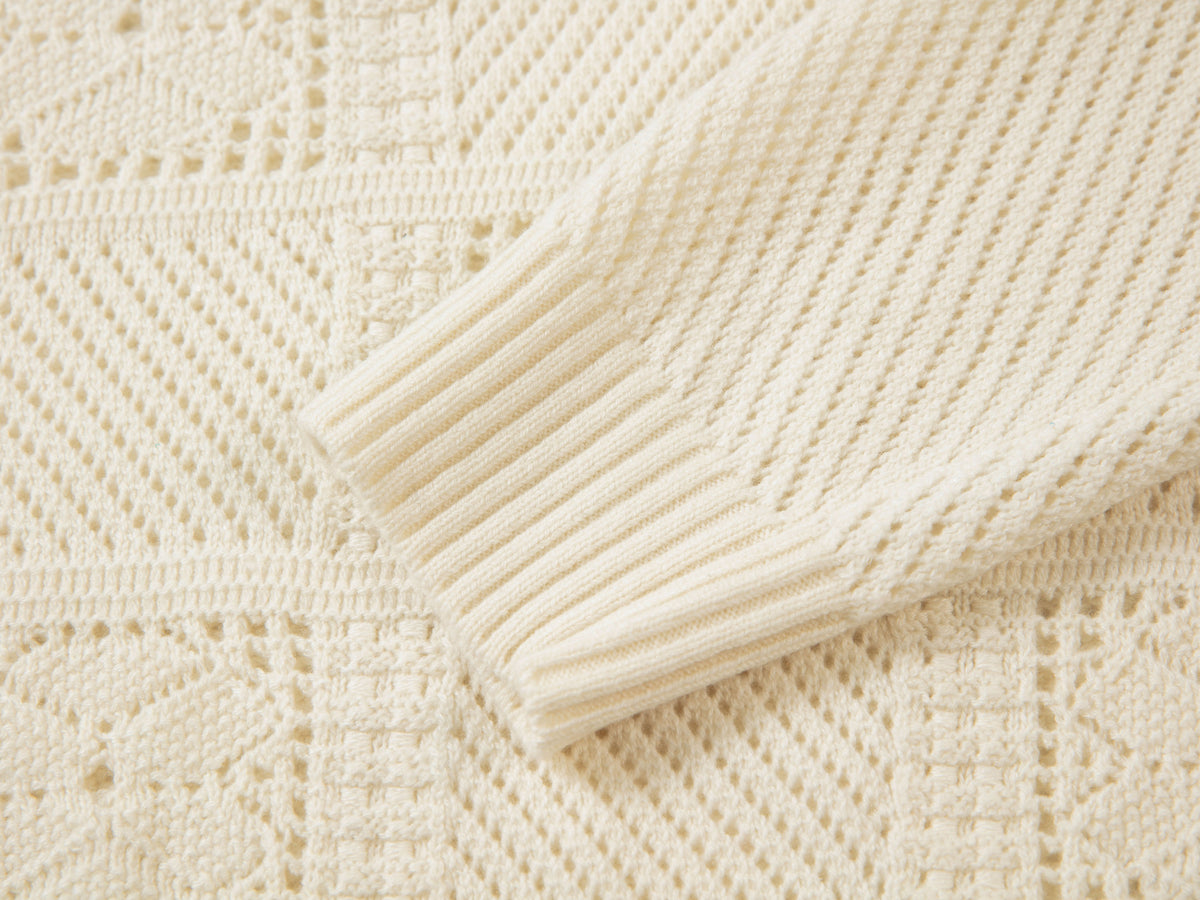 EP YAYING Alashan Cashmere Small-Lapel Pullover Knit Top