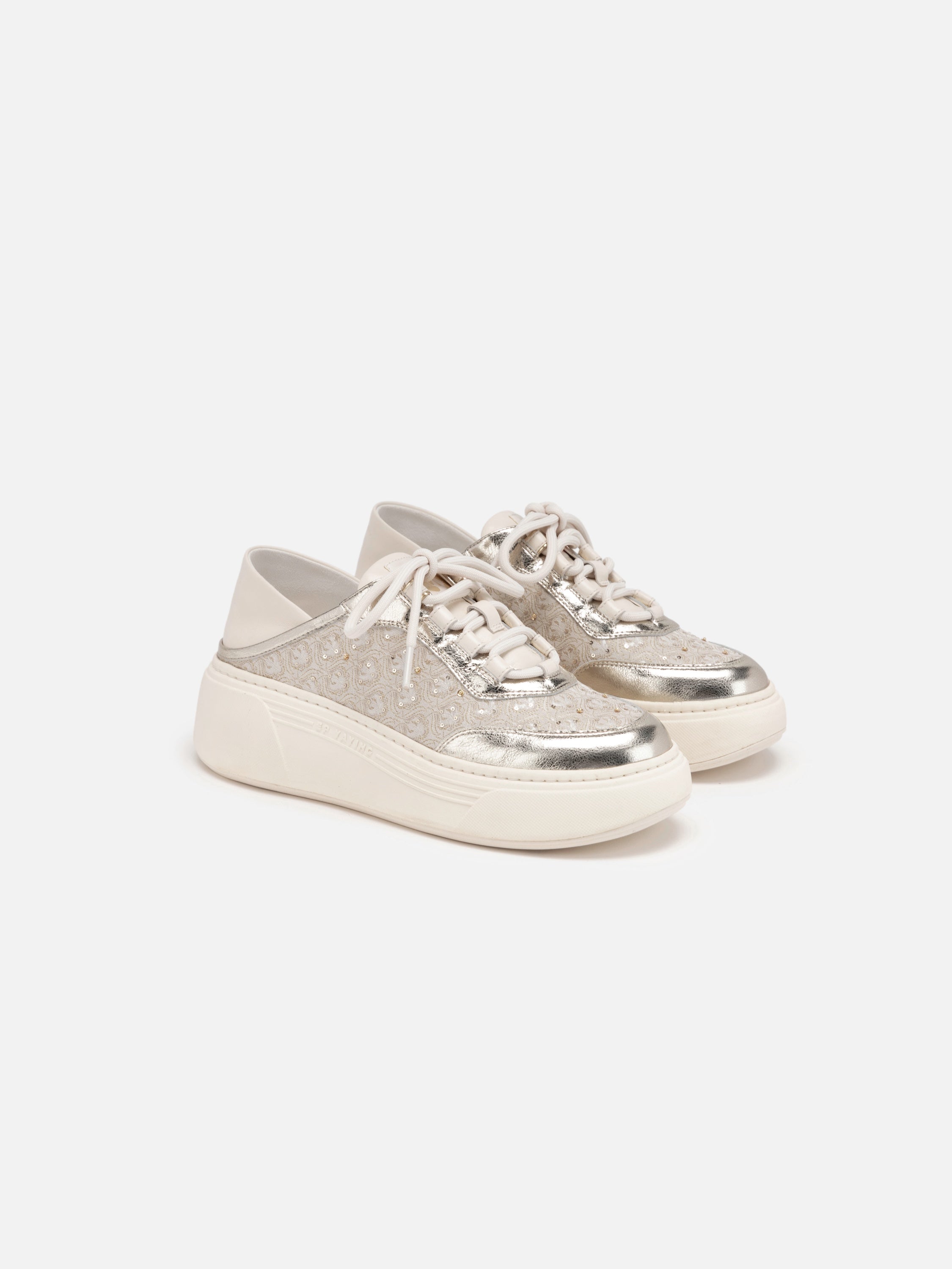 EP YAYING Song Brocade White Sneakers EALALXC03A