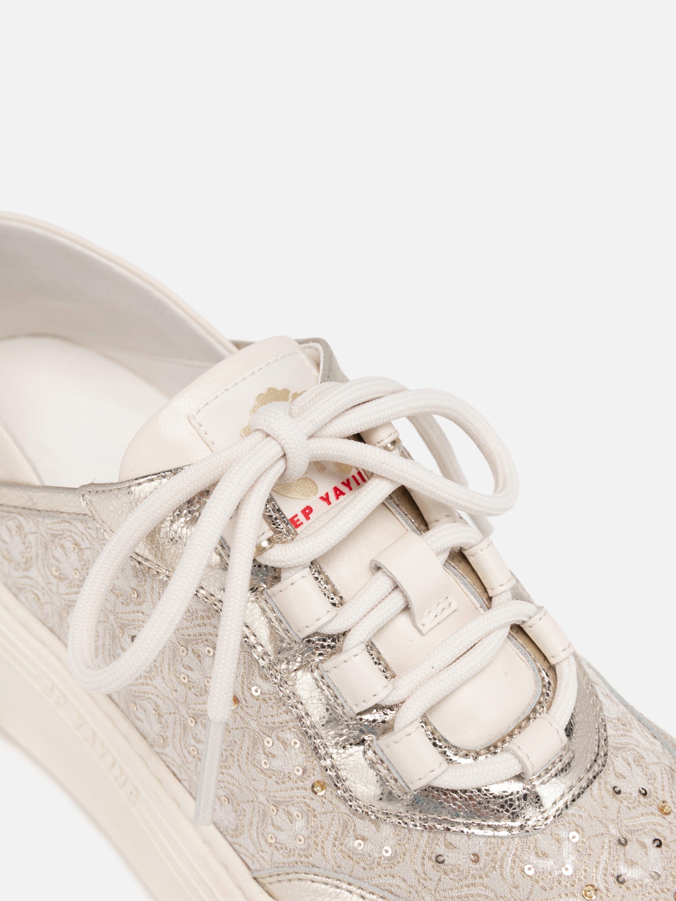 EP YAYING Song Brocade White Sneakers
