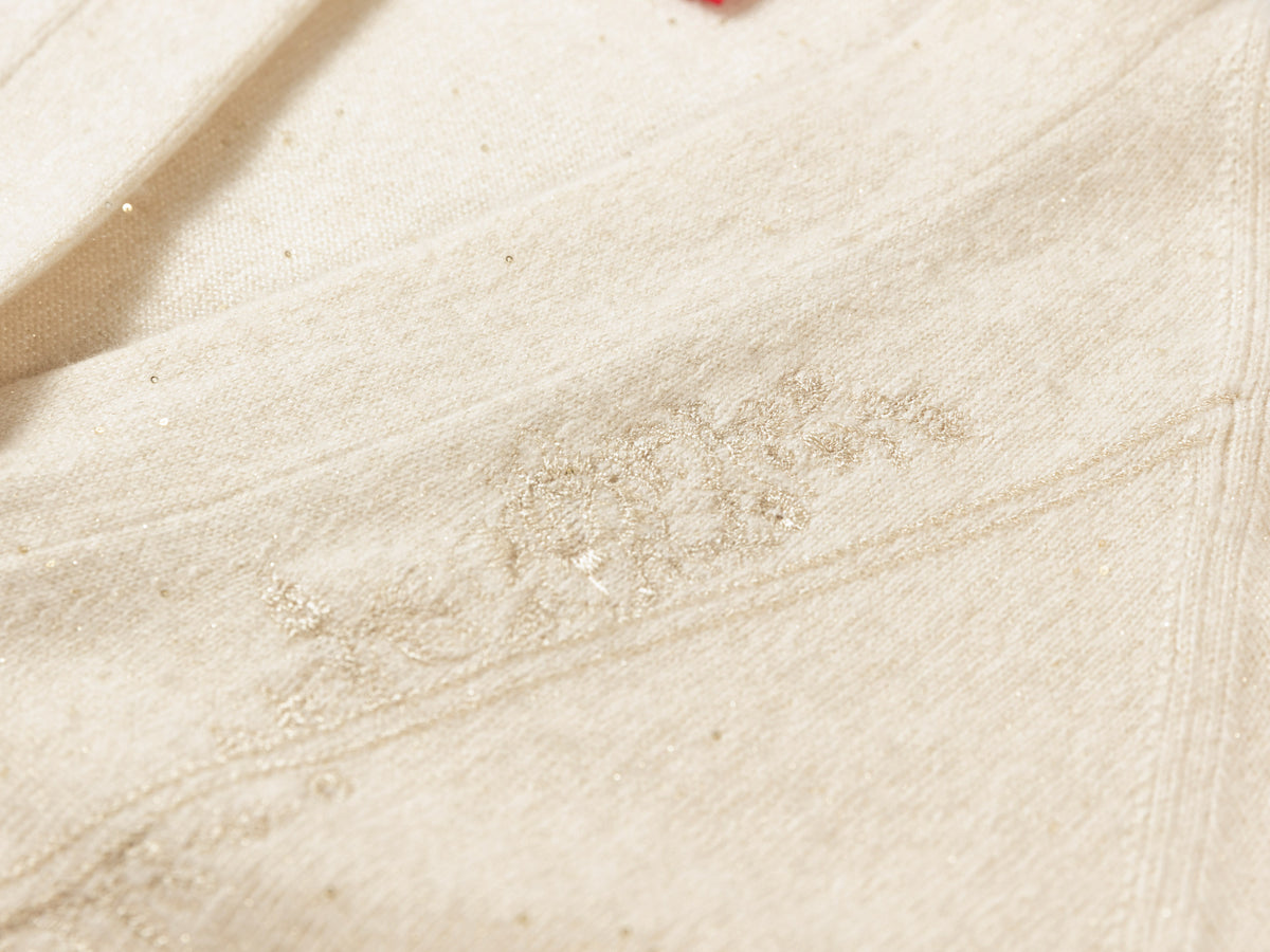 YAYING Peony Embroidered Cashmere Sweater Coat