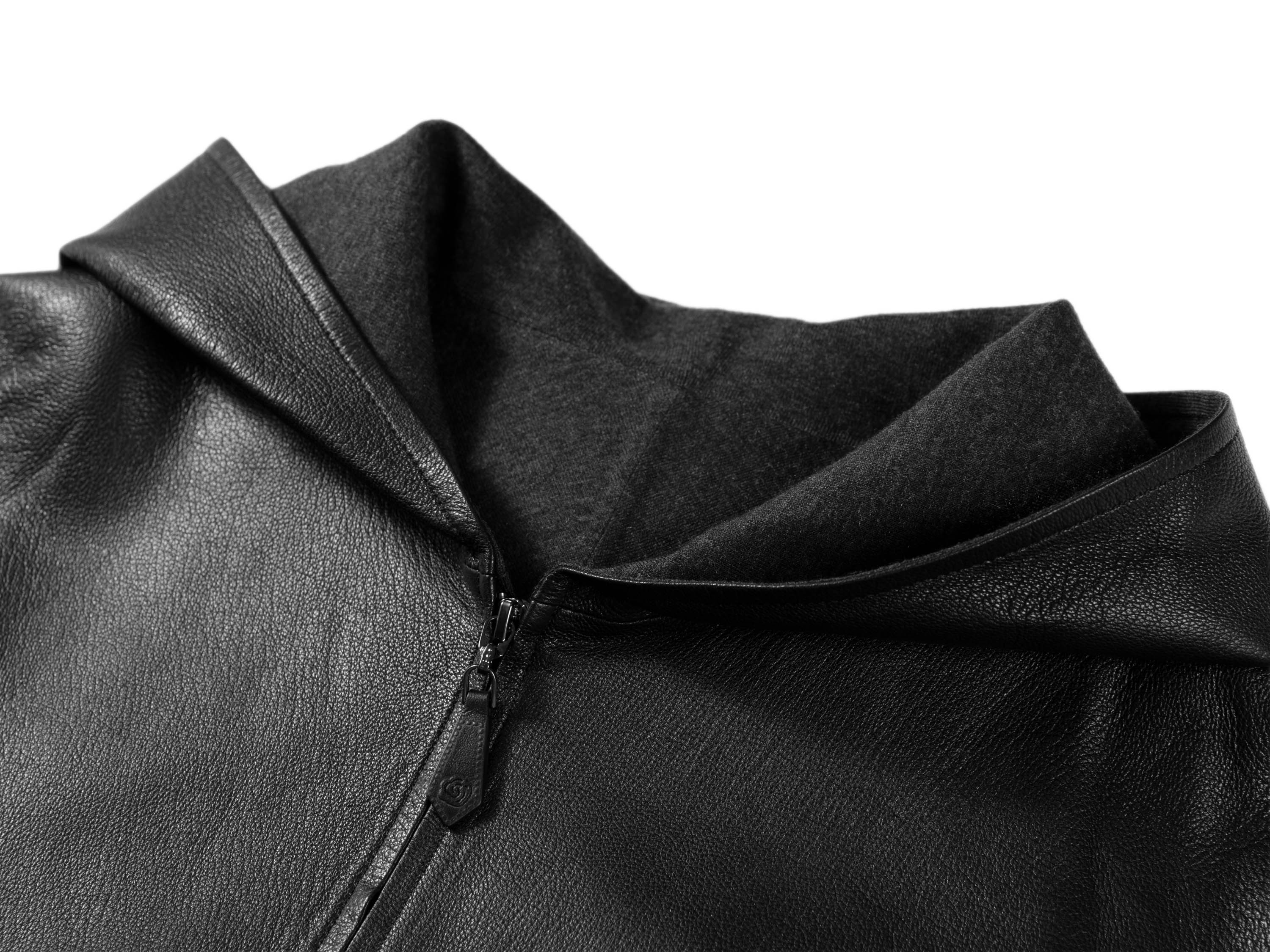 YAYING Ageless Short Hooded Leather Jacket