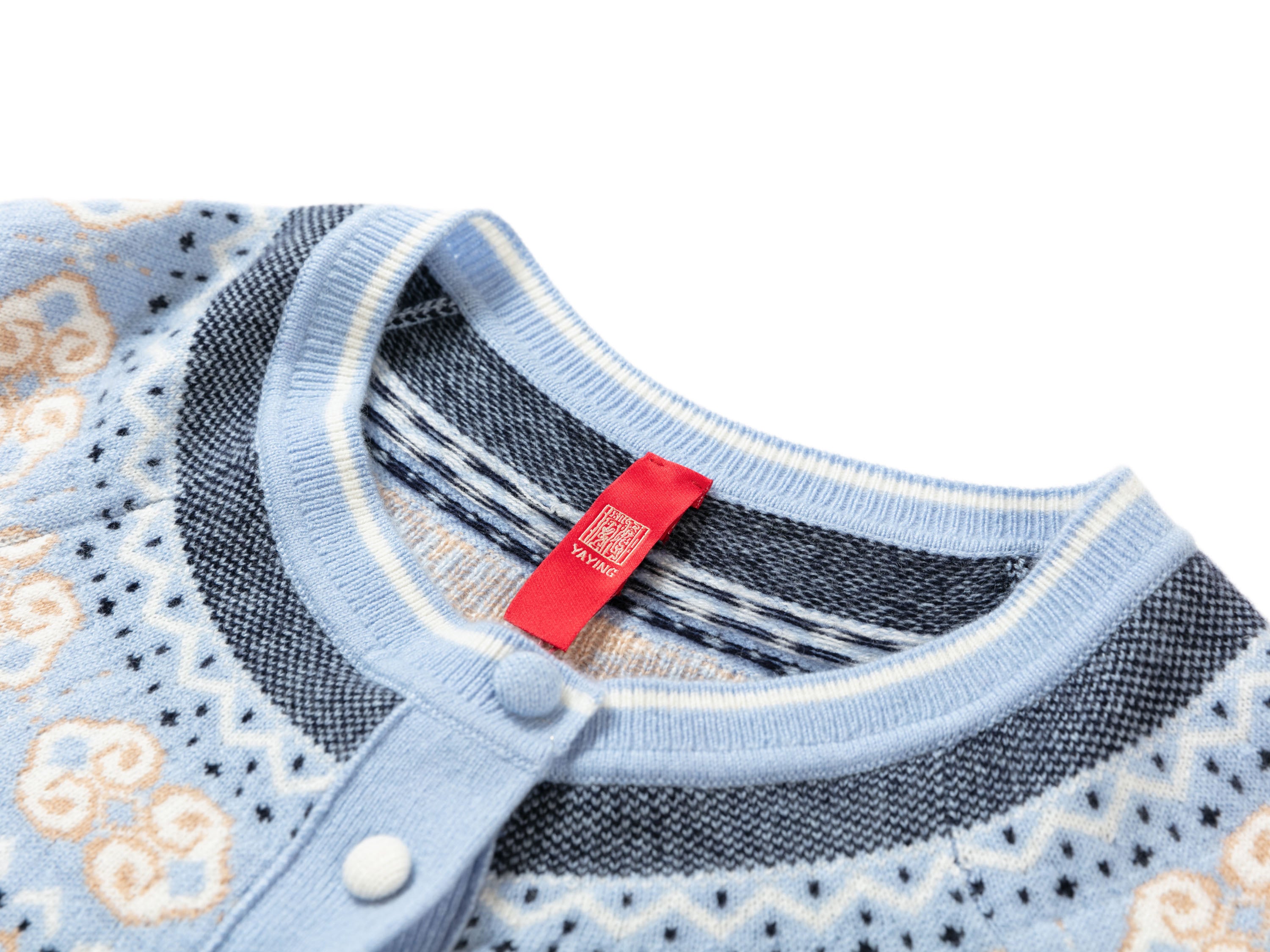 YAYING Ruyi Mountain Sea Jacquard Knit Cardigan