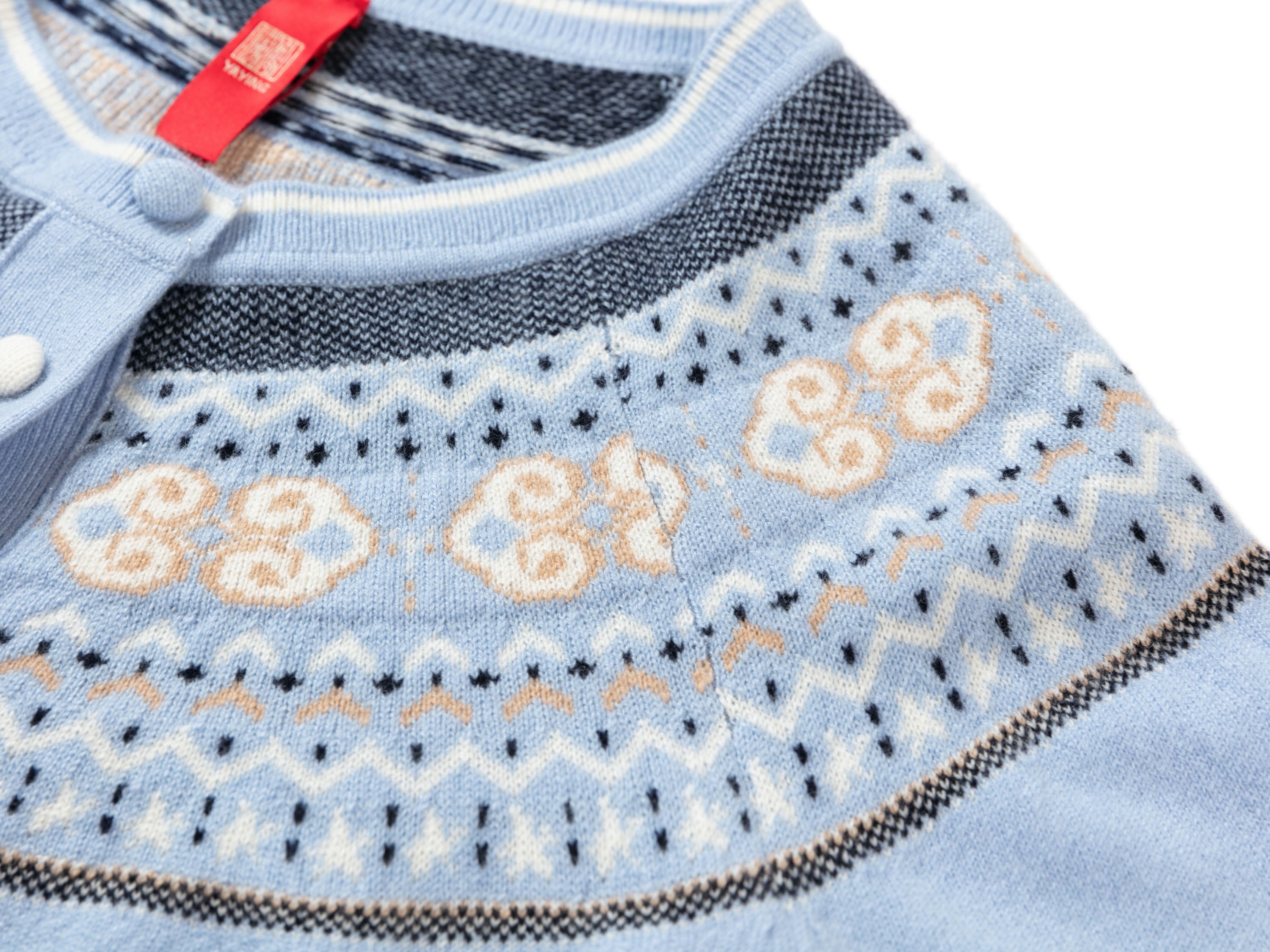 YAYING Ruyi Mountain Sea Jacquard Knit Cardigan
