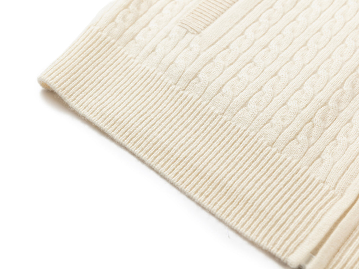 YAYING Old-Money Cable-Knit Zip Sweater Coat