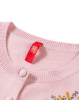 YAYING Embroidered Wool-Cashmere Round-Neck Knit Cardigan