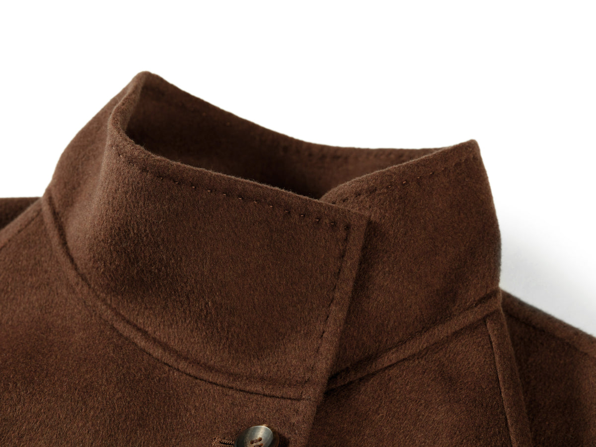 YAYING Silk-Wool-Cashmere Mandarin-Collar Short Tweed Jacket