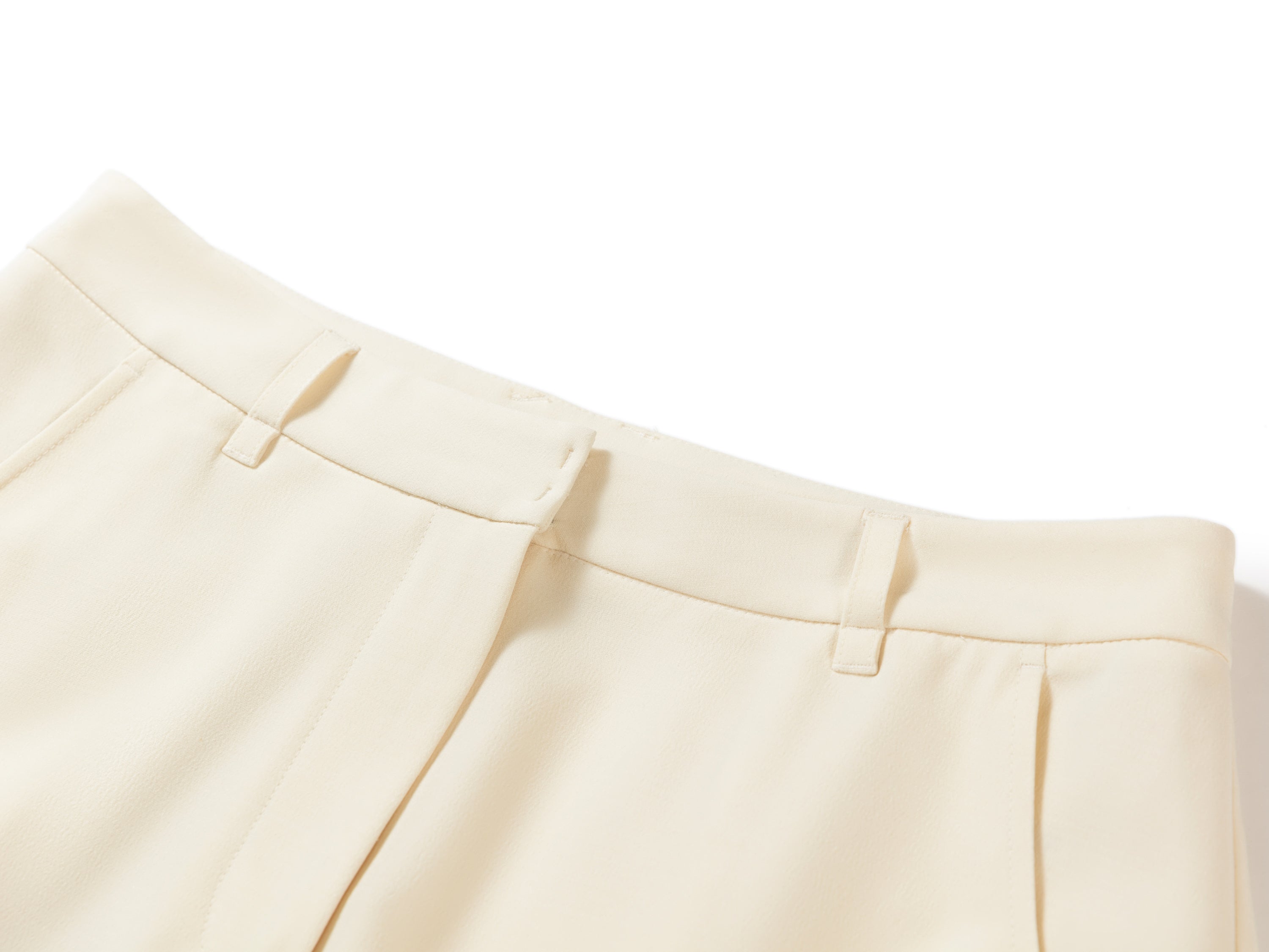 YAYING Silk Wool Curved Wide-Leg Trousers