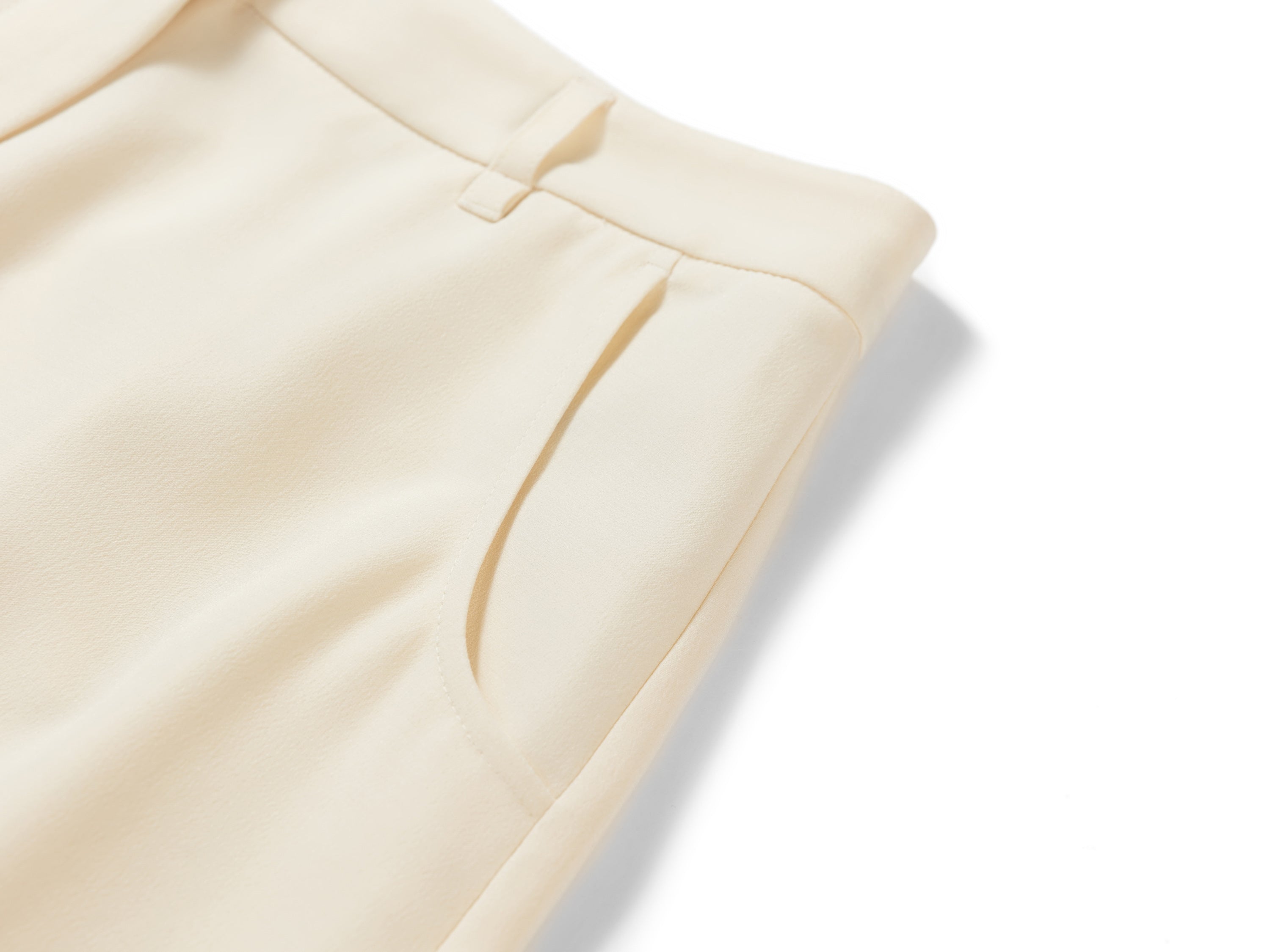 YAYING Silk Wool Curved Wide-Leg Trousers