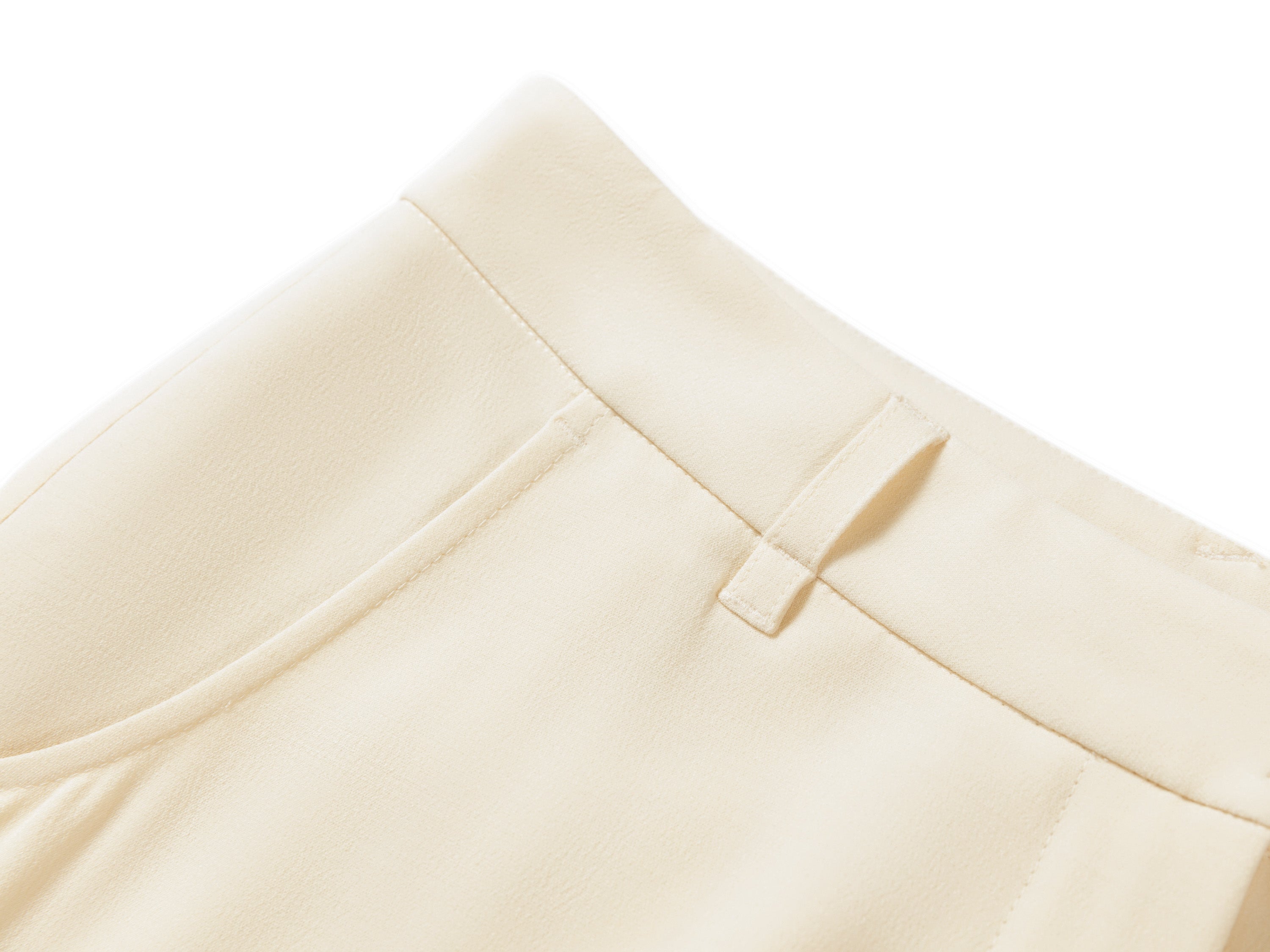 YAYING Silk Wool Curved Wide-Leg Trousers