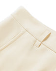 YAYING Silk Wool Curved Wide-Leg Trousers