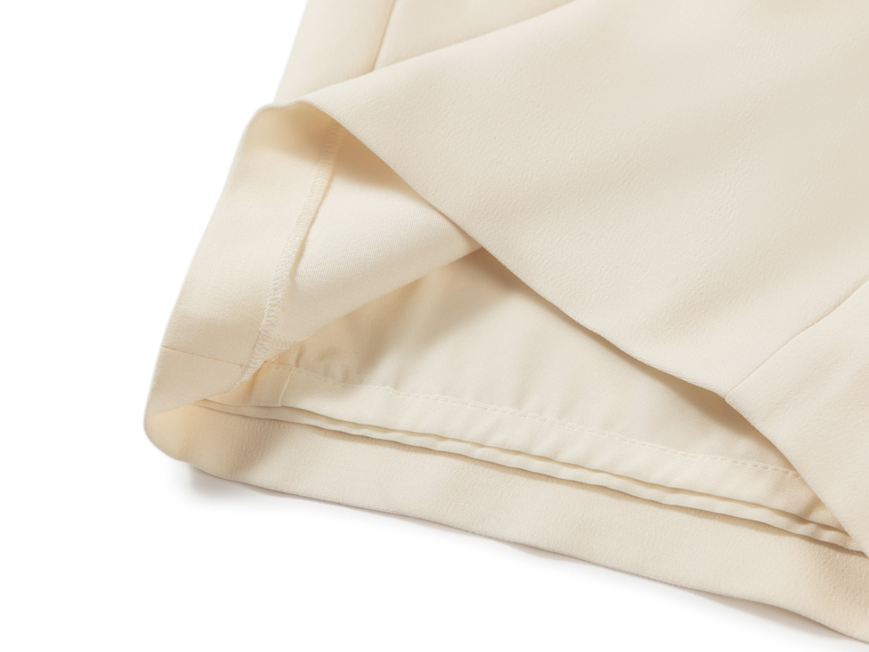 YAYING Silk Wool Curved Wide-Leg Trousers