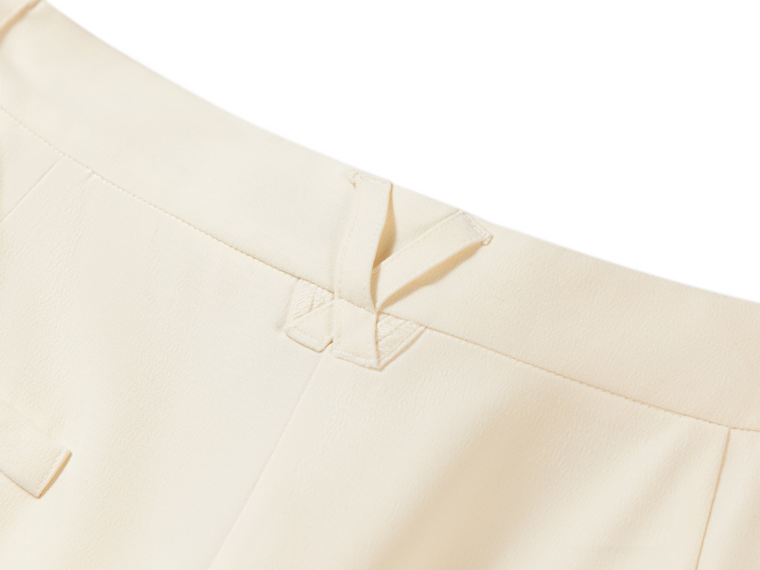 YAYING Silk Wool Curved Wide-Leg Trousers
