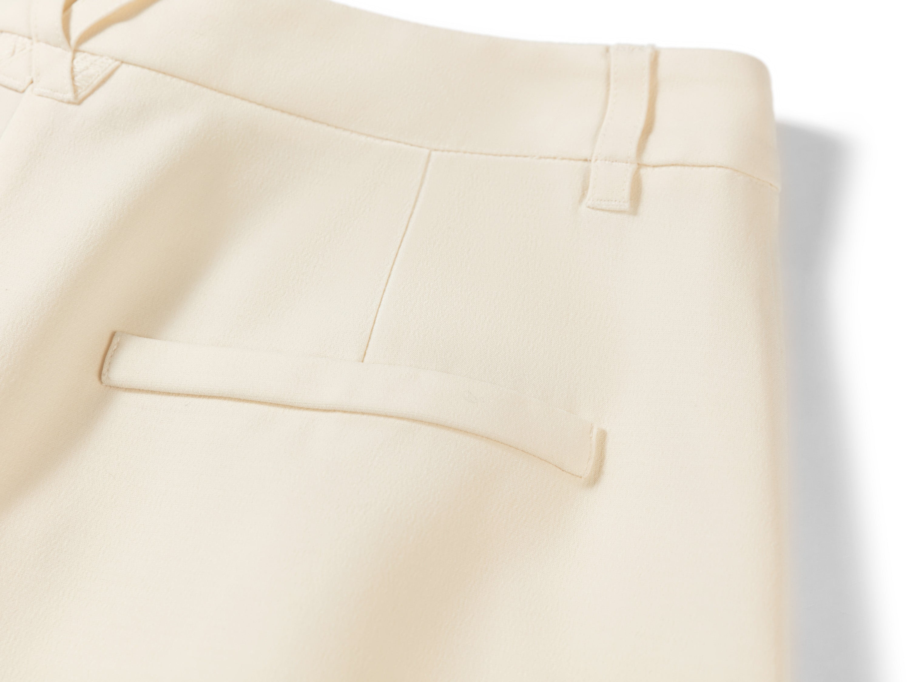 YAYING Silk Wool Curved Wide-Leg Trousers