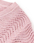 YAYING Silk-Cotton Wave Knit V-Neck Cardigan