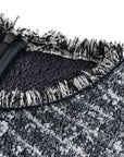 YAYING Embroidered Tweed Crew-Neck Dress