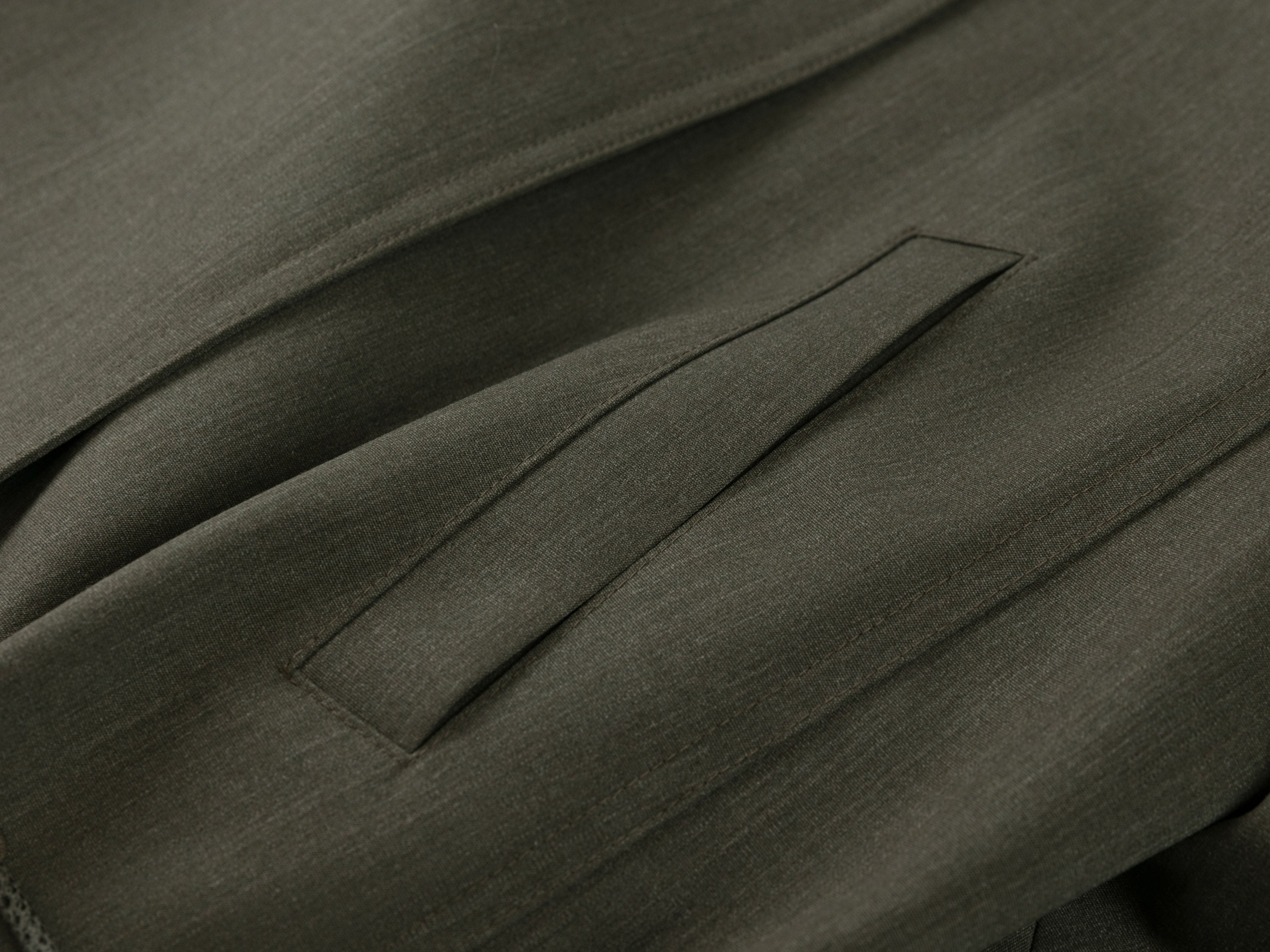 YAYING Funnel-Neck Short Wool Trench Coat