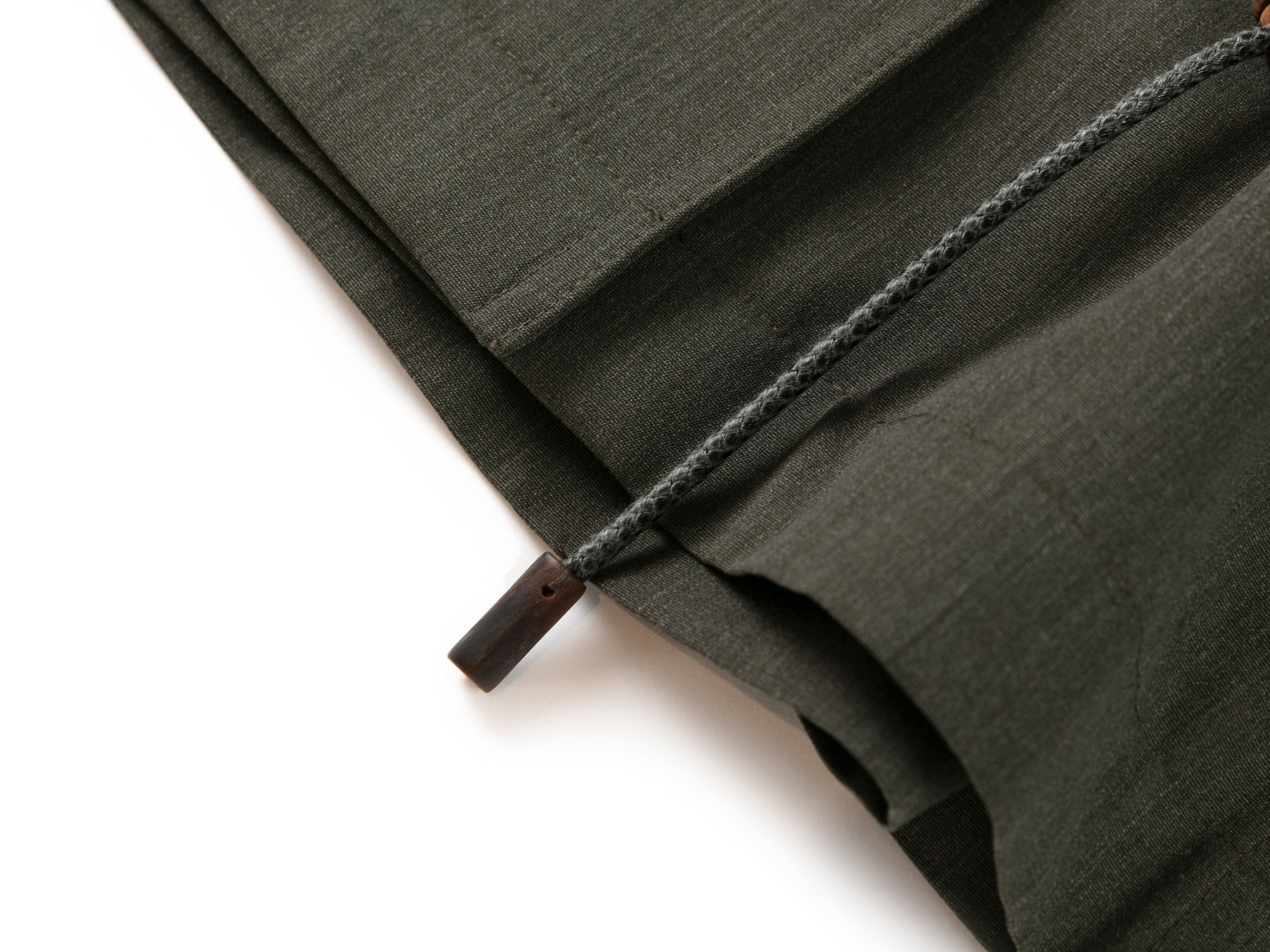 YAYING Funnel-Neck Short Wool Trench Coat
