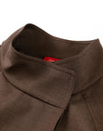 YAYING Funnel-Neck Long Wool Trench Coat